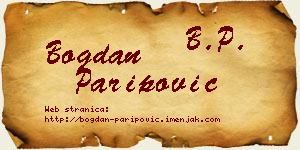 Bogdan Paripović vizit kartica